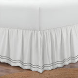 400TC Wavy Embroidery & Border Cotton Sateen Solid Bed Skirt