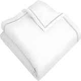 400TC Cotton Double Edge Embroidery Sateen Solid Duvet Cover Set