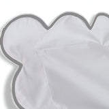 400TC Cotton Scallop Embroidery Sateen Solid Duvet Cover Set