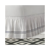 400TC Sateen Solid Cotton Double Embroidered Wrap Around Bed Skirt