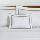 400TC Embroidery & Border Cotton Sateen Solid Duvet Cover Set