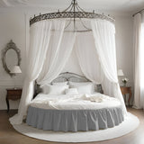 400TC Sateen Solid Cotton Gathered Round Bed Skirt