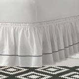 400TC Sateen Solid Cotton Single Embroidered Wrap Around Bed Skirt