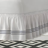 400TC Sateen Solid Cotton Triple Embroidered Wrap Around Bed Skirt