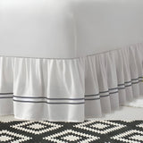 400TC Sateen Solid Cotton Double Embroidered Gathered Bed Skirt