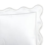 400TC Cotton Scallop Embroidery & Border Sateen Solid Duvet Cover Set