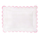 Allena 400TC Cotton Scallop Embroidery Sateen Microcheck Pillow Sham