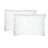 400TC Reverse U Shape Embroidery Cotton Solid Pillowcases (Set Of 2)