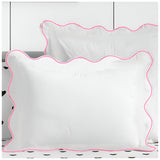 400TC Cotton Scallop Embroidery Sateen Solid Pillow Sham