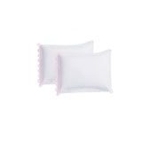 400TC U Shape Scallop Embroidery Cotton Solid Pillowcases (Set Of 2)