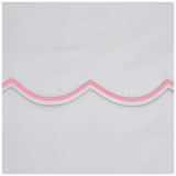400TC Cotton Scallop Embroidery Sateen Solid Duvet Cover Set