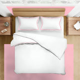 400TC Embroidery Cotton Sateen Solid Duvet Cover Set