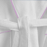 Shawl Collar Cotton Bath Robe with Border Embroidery