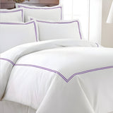 500TC Cotton Double Embroidery Sateen Solid Duvet Cover Set