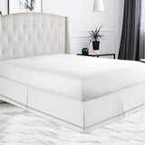 400TC Sateen Solid Cotton Double Embroidered Tailored Bed Skirt
