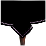 Double Embroidery Border Sateen Cotton Solid Table Cloth - Black