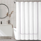 Double Embroidery Shower Cotton Curtain