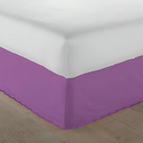 400TC Sateen Solid Cotton Luxurious Scallop Embroidery Tailored Bed Skirt