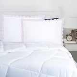 400TC Reverse U Shape Embroidery Cotton Solid Pillow Sham