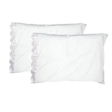400TC Reverse U Shape Embroidery Cotton Solid Pillowcases (Set Of 2)