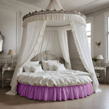 400TC Sateen Solid Cotton Gathered Round Bed Skirt