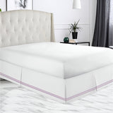 400TC Sateen Solid Cotton Triple Embroidered Tailored Bed Skirt