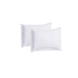 400TC U Shape Scallop Embroidery Cotton Solid Pillowcases (Set Of 2)