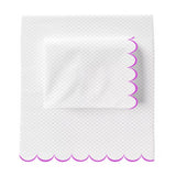 Allena 400TC Cotton Scallop Embroidery Sateen Microcheck Sheet Set