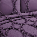 400TC Cotton Sateen Solid Textured Ruffle Bedspread Set