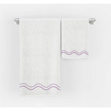 Double Wavy Embroidered Cotton Bath Towels (Set of 2)