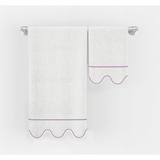 Scalloped & Border Embroidered Bath Towels (Set of 2)