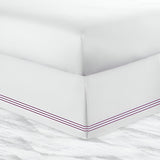 400TC Sateen Solid Cotton Triple Embroidered Tailored Bed Skirt