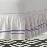 400TC Sateen Solid Cotton Triple Embroidered Wrap Around Bed Skirt