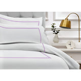 400TC Cotton Double Embroidery Sateen Microcheck Duvet Cover Set