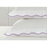 400TC Cotton Scallop Embroidery Sateen Microcheck Duvet Cover Set
