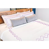 Double Wavy Embroidered Cotton Duvet Cover Set