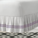 400TC Sateen Solid Cotton Triple Embroidered Gathered Bed Skirt