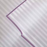 400TC Cotton Single Edge Embroidery Sateen Stripe Duvet Cover Set