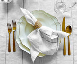 Metallic Thread Linen Napkins