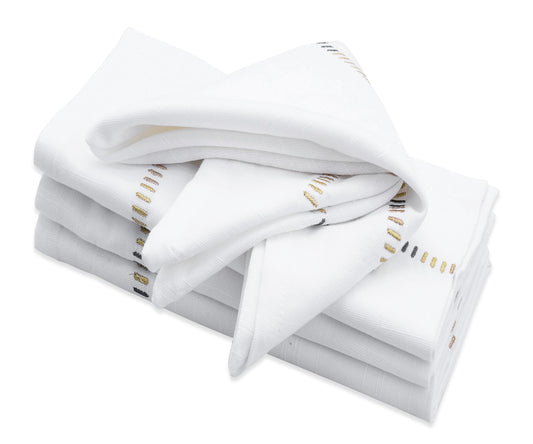 Harmonie Napkins - White Cloth Napkins Bulk