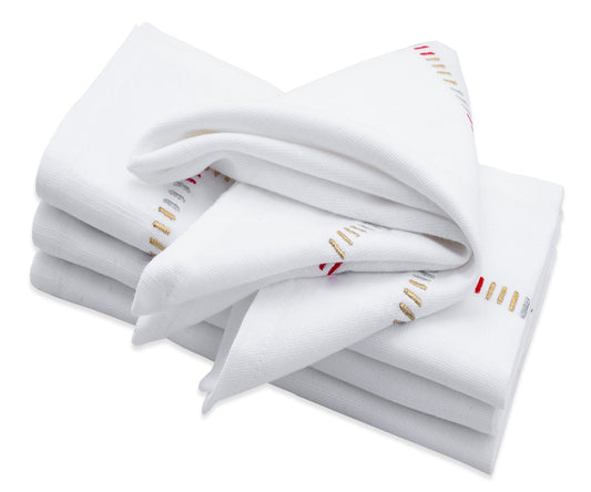 Harmonie Napkin in Gold Red Silver