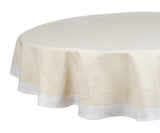 Beige Printed Round Tablecloth