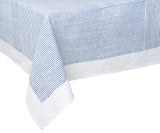 Blue Block Print Tablecloth