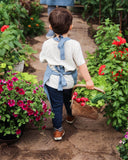 Linen apron for kids in Gray blue