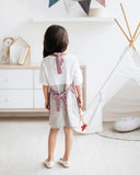 Linen apron for kids in Woodrose