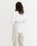 Linen bib apron in Natural gingham