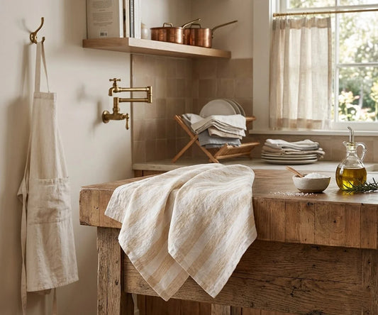 Italian Stripe Linen Towels - Dish Towels