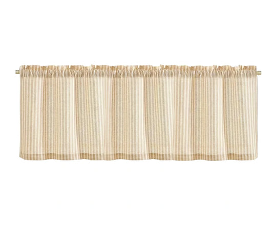 Striped Linen Kitchen Cafe Curtains - Set of 2