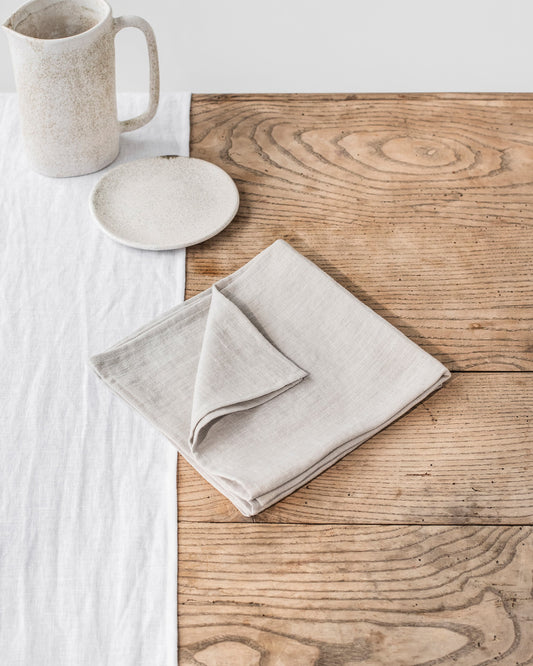 Light gray linen napkin set of 2