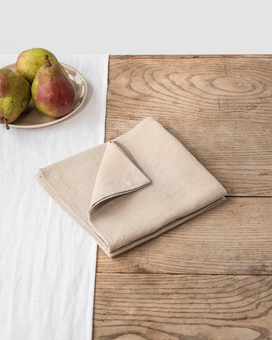 Natural linen napkin set of 2
